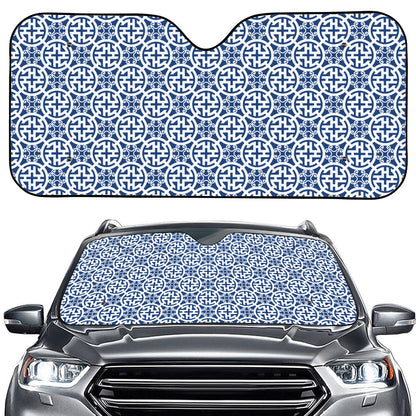Chinese Luck Symbol Pattern Print Car Windshield Sun Shade