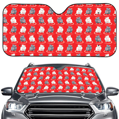 Chinese Rat Zodiac Pattern Print Car Windshield Sun Shade