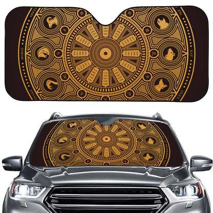 Chinese Zodiac Calendar Signs Print Car Windshield Sun Shade