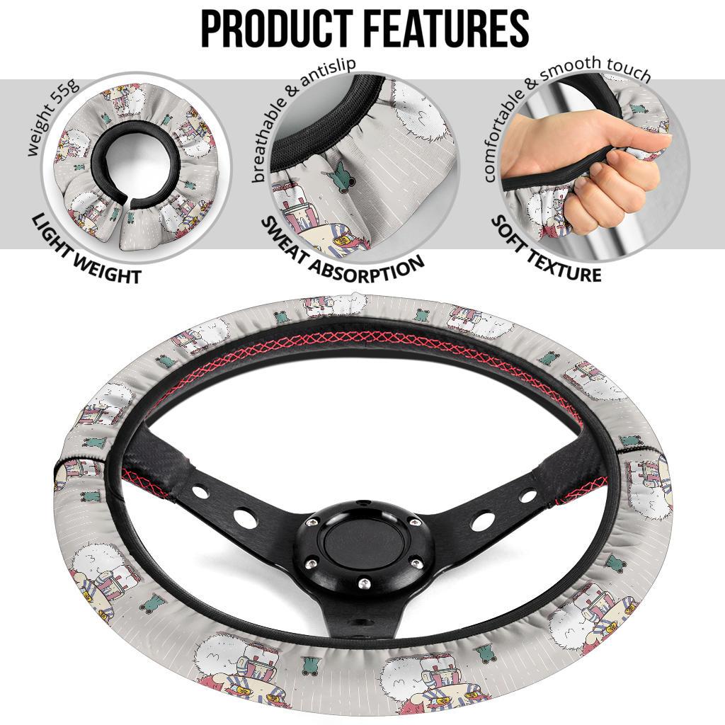 Chipi Akaza Demon Slayer Anime Car Steering Wheel Cover 1