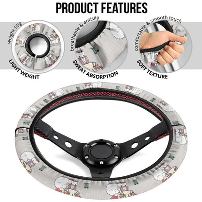 Chipi Akaza Demon Slayer Anime Car Steering Wheel Cover 1