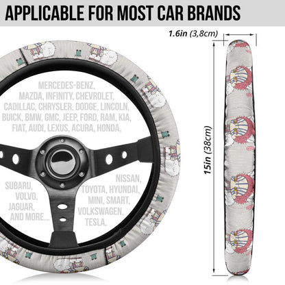 Chipi Akaza Demon Slayer Anime Car Steering Wheel Cover 1