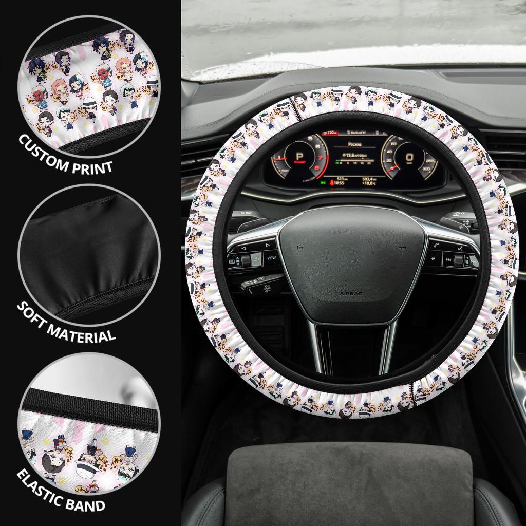 Chipi Demon Slayer Anime Car Steering Wheel Cover 1