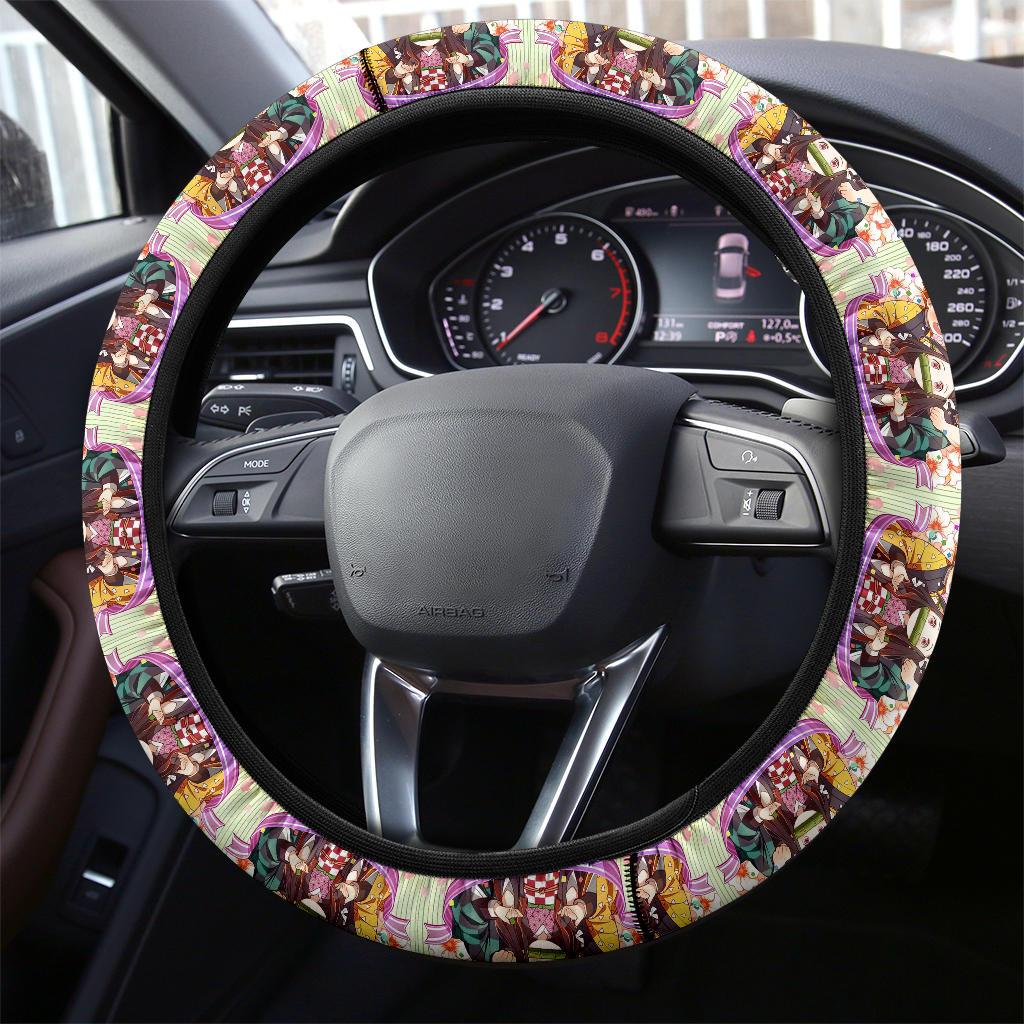 Chipi Demon Slayer Anime Car Steering Wheel Cover 2