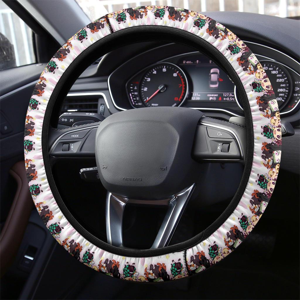 Chipi Demon Slayer Anime Car Steering Wheel Cover 3
