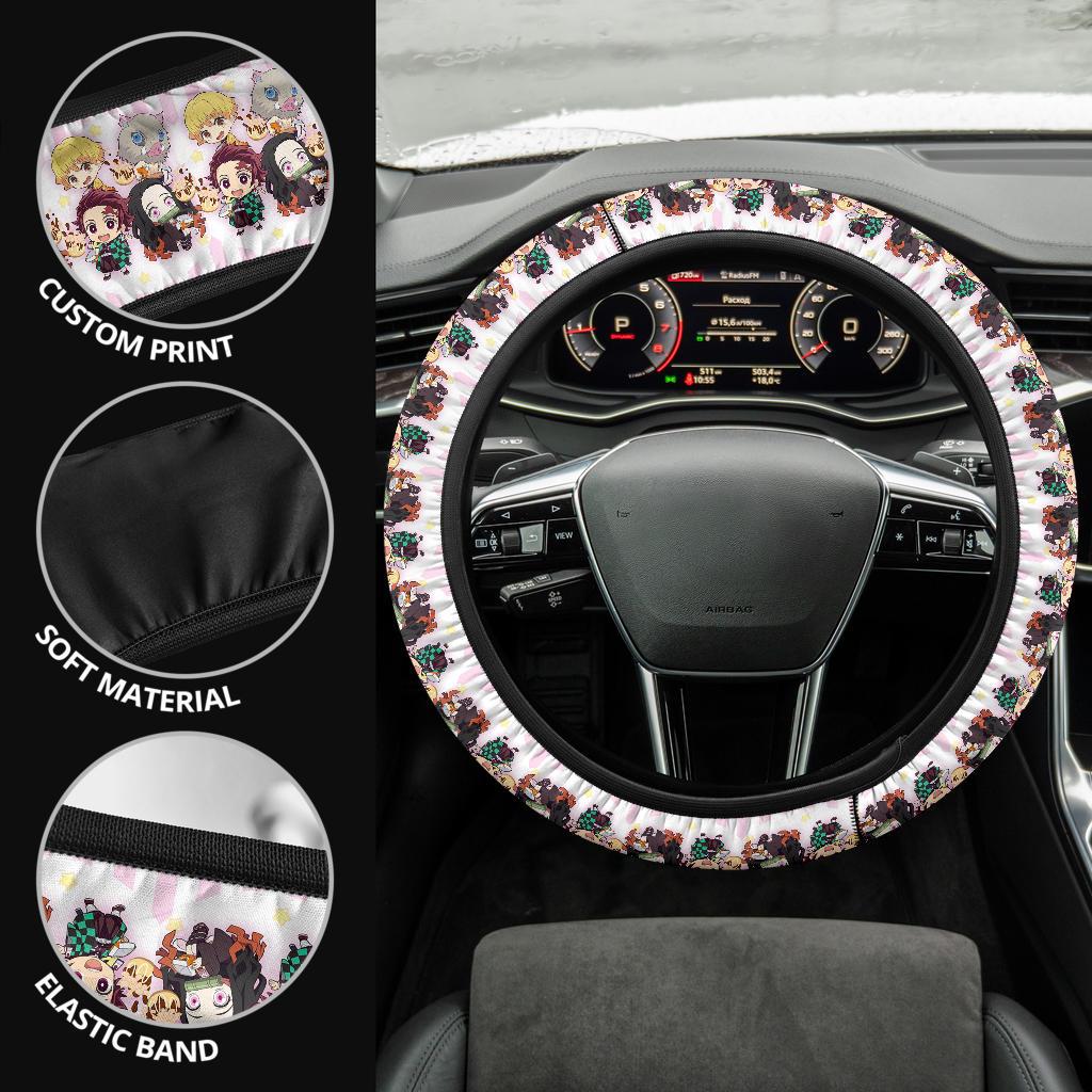 Chipi Demon Slayer Anime Car Steering Wheel Cover 3