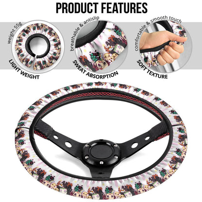 Chipi Demon Slayer Anime Car Steering Wheel Cover 3