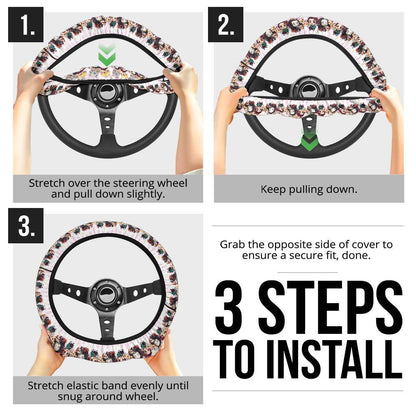 Chipi Demon Slayer Anime Car Steering Wheel Cover 3