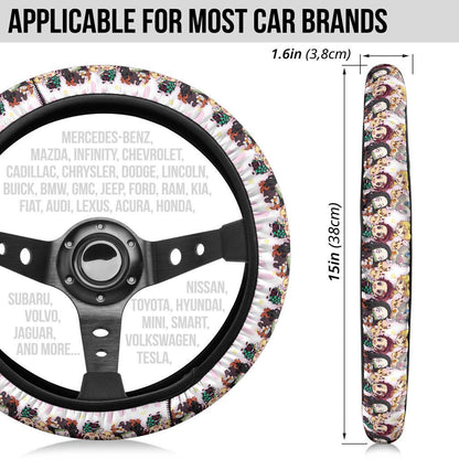 Chipi Demon Slayer Anime Car Steering Wheel Cover 3