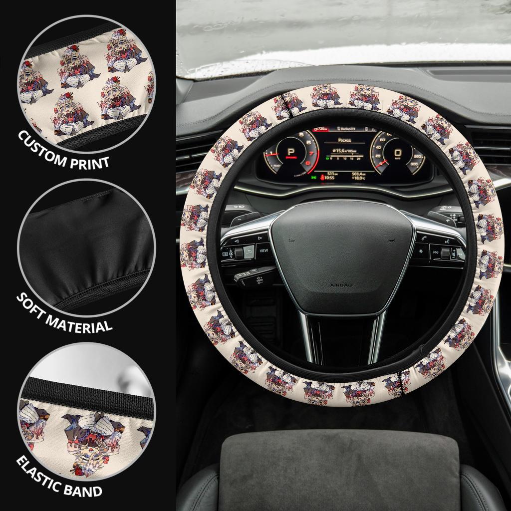 Chipi Doma Demon Slayer Anime Car Steering Wheel Cover 1
