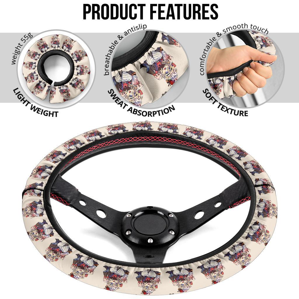 Chipi Doma Demon Slayer Anime Car Steering Wheel Cover 1