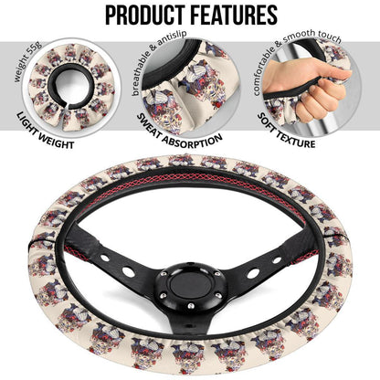 Chipi Doma Demon Slayer Anime Car Steering Wheel Cover 1