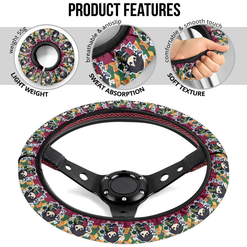 Chipi Giyu Tomioka Demon Slayer Anime Car Steering Wheel Cover 1