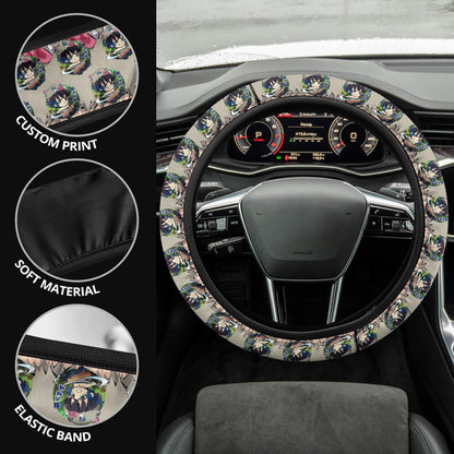 Chipi Hashibira Inosuke Demon Slayer Anime Car Steering Wheel Cover 1