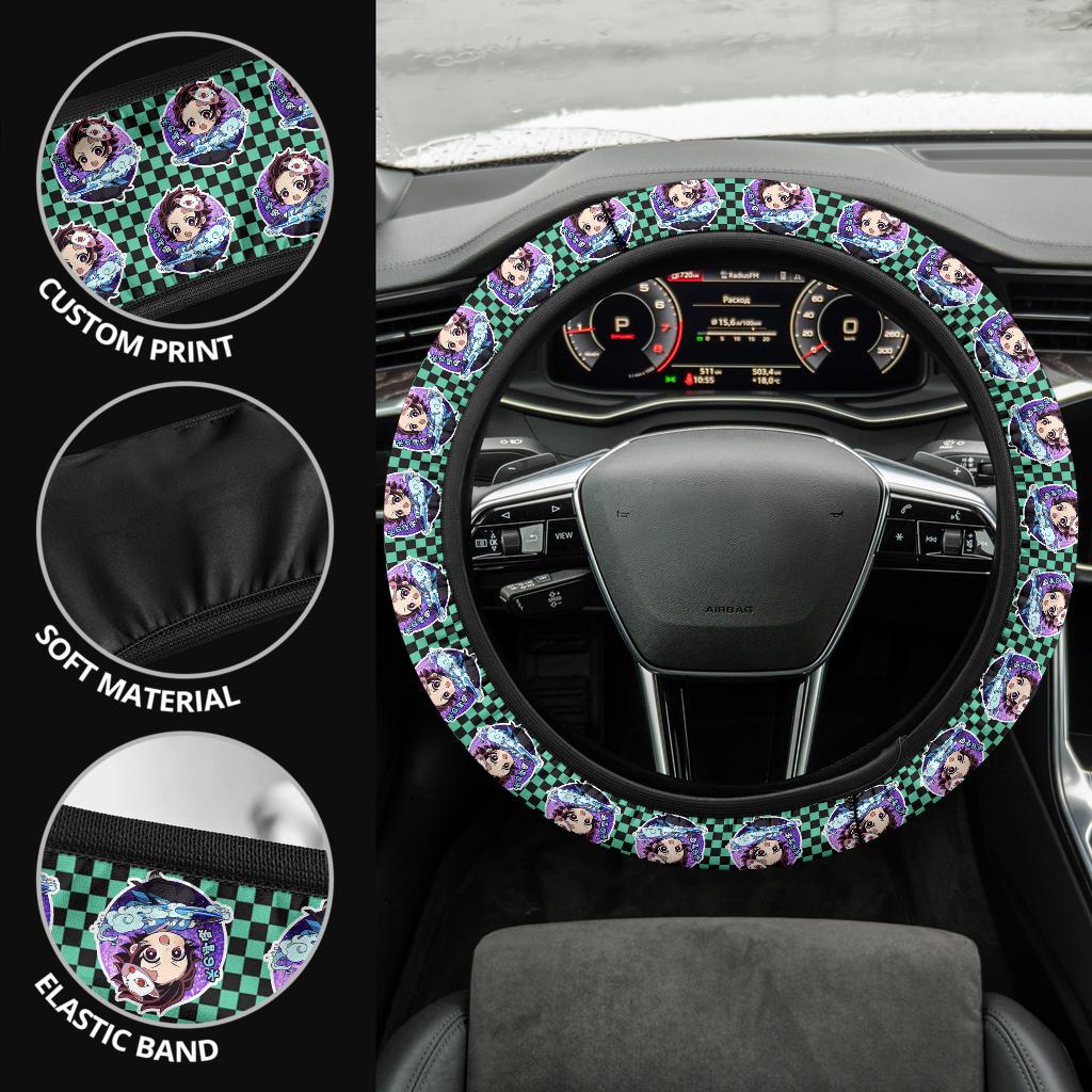 Chipi Kamado Tanjiro Demon Slayer Anime Car Steering Wheel Cover 1