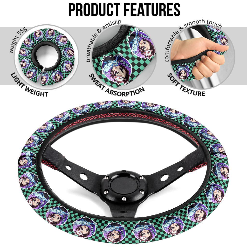 Chipi Kamado Tanjiro Demon Slayer Anime Car Steering Wheel Cover 1