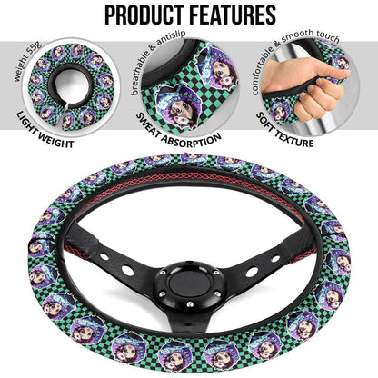 Chipi Kamado Tanjiro Demon Slayer Anime Car Steering Wheel Cover 1