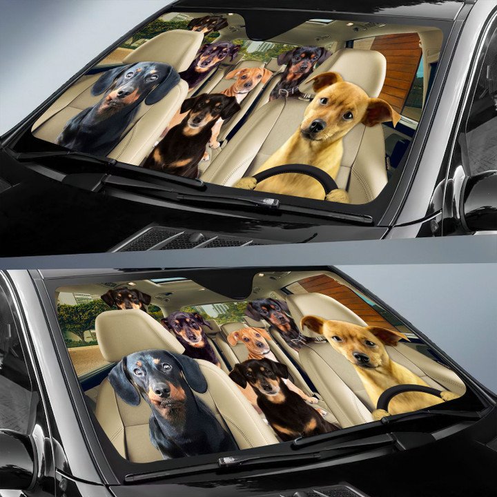 Chiweenie Car All Over Printed 3D Sun Shade