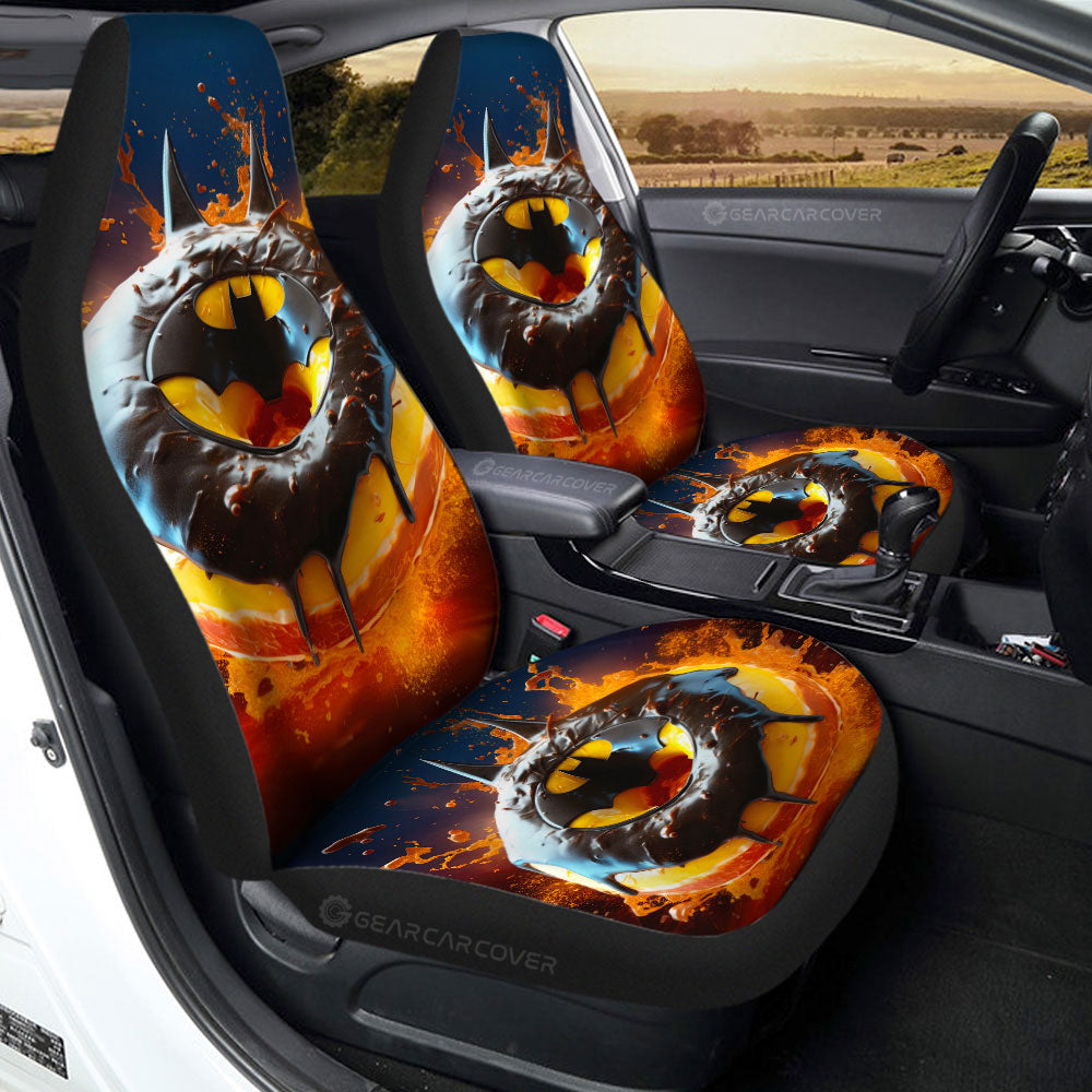 Chocolate Batman Donuts Car Seat Covers Custom Girly Pattern Car Accessories