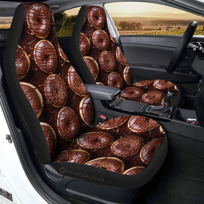 Chocolate Donuts Car Seat Covers Custom Girly Pattern Car Accessories