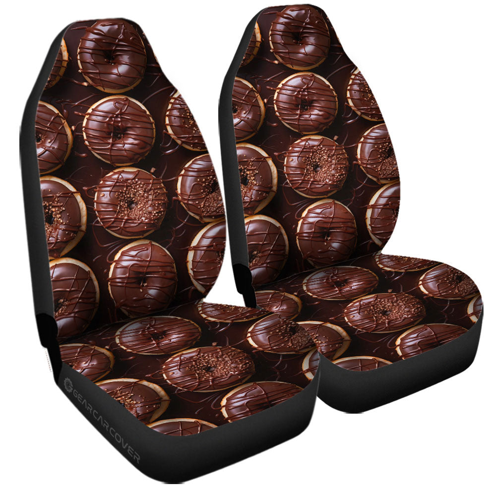 Chocolate Donuts Car Seat Covers Custom Girly Pattern Car Accessories