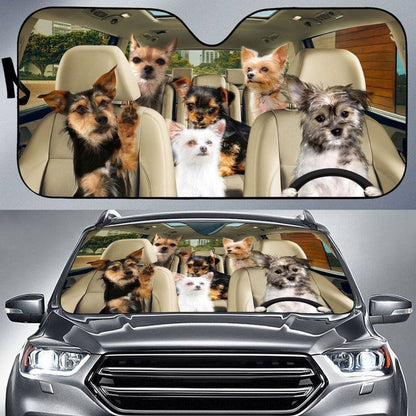 Chorkie Car Sun All Over Printed 3D Sun Shade