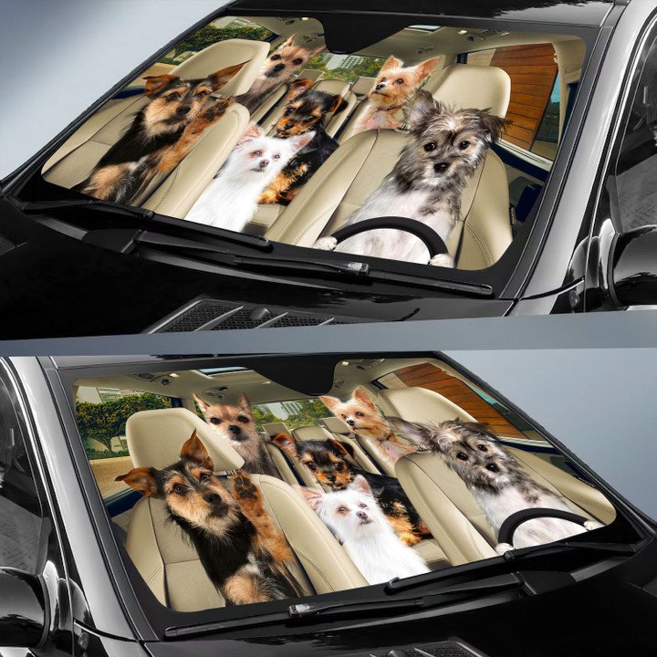 Chorkie Car Sun All Over Printed 3D Sun Shade