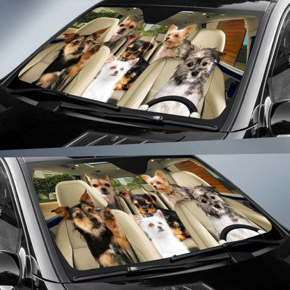 Chorkie Car Sun All Over Printed 3D Sun Shade