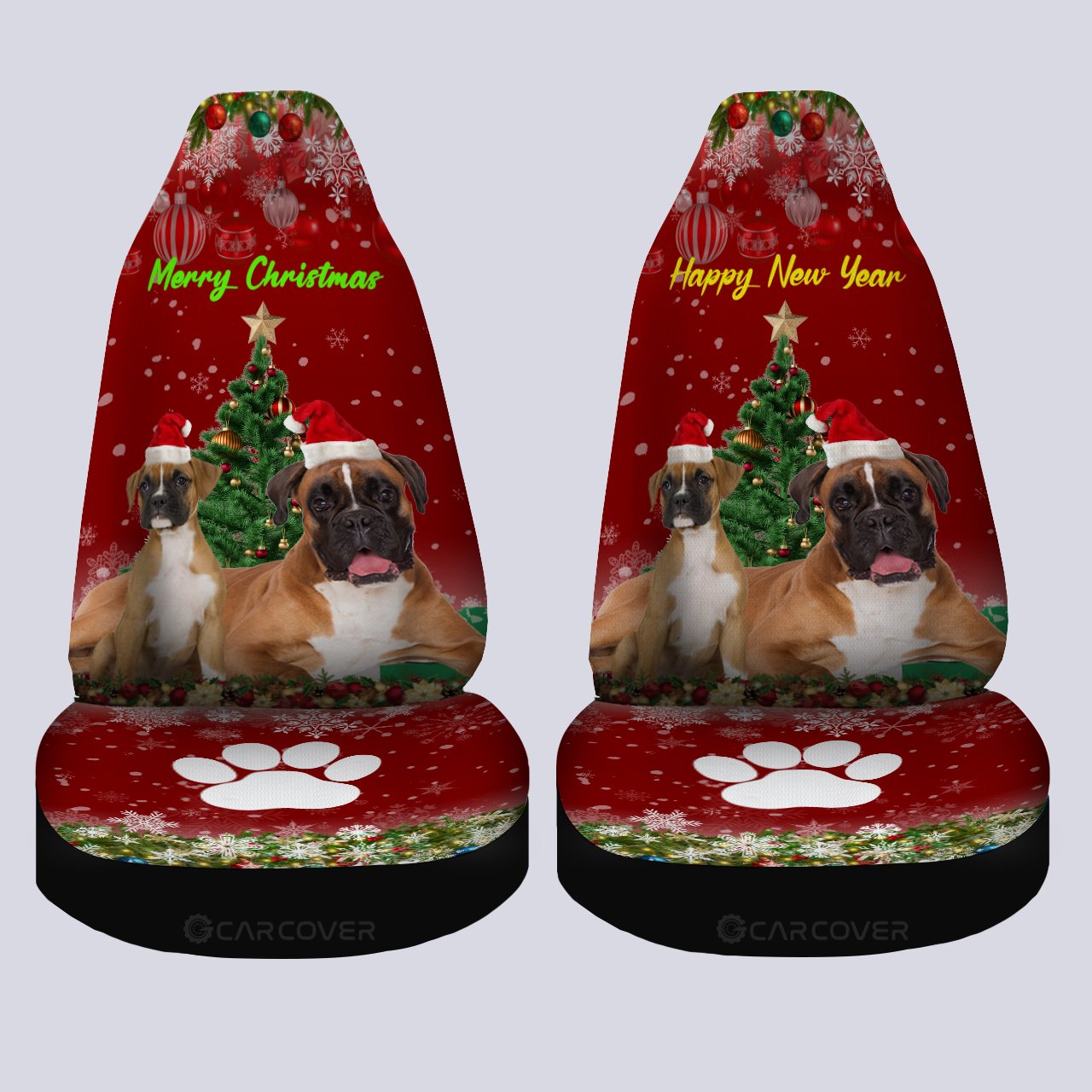 Christmas Boxers Dog Car Seat Covers Custom Car Accessories