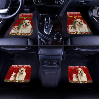 Christmas Bulldogs Car Floor Mats Custom Car Interior Accessories For Dog Lovers