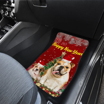 Christmas Bulldogs Car Floor Mats Custom Car Interior Accessories For Dog Lovers