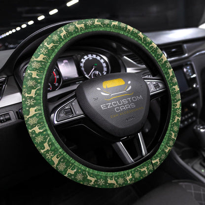 Christmas Car Accessories Steering Wheel Cover Christmas Deer Pattern