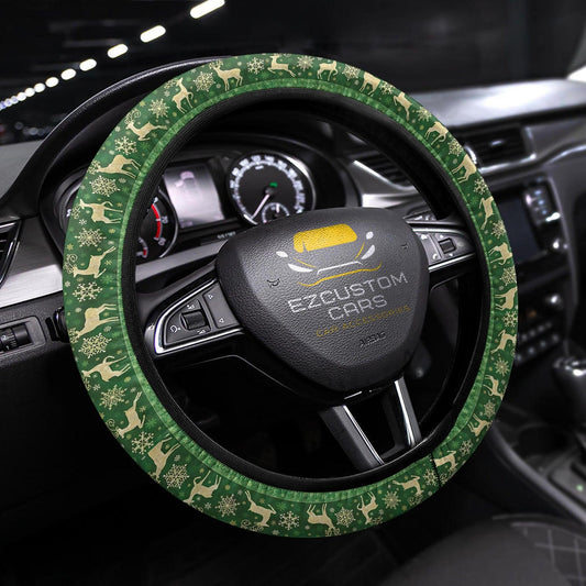Christmas Car Accessories Steering Wheel Cover Christmas Deer Pattern