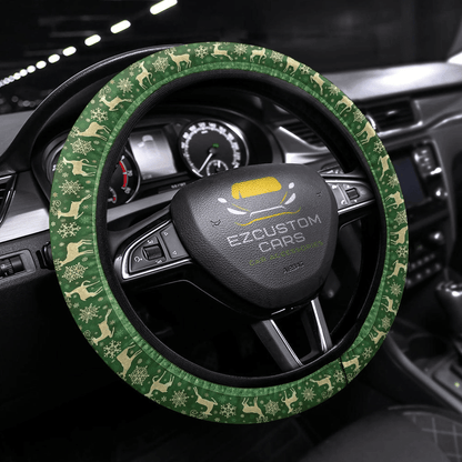 Christmas Car Accessories Steering Wheel Cover Christmas Deer Pattern