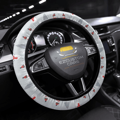 Christmas Car Accessories Steering Wheel Cover Christmas Snowmen Pattern