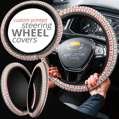 Christmas Car Accessories Steering Wheel Cover Knitted Christmas Pattern