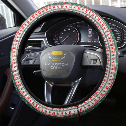 Christmas Car Accessories Steering Wheel Cover Knitted Christmas Pattern