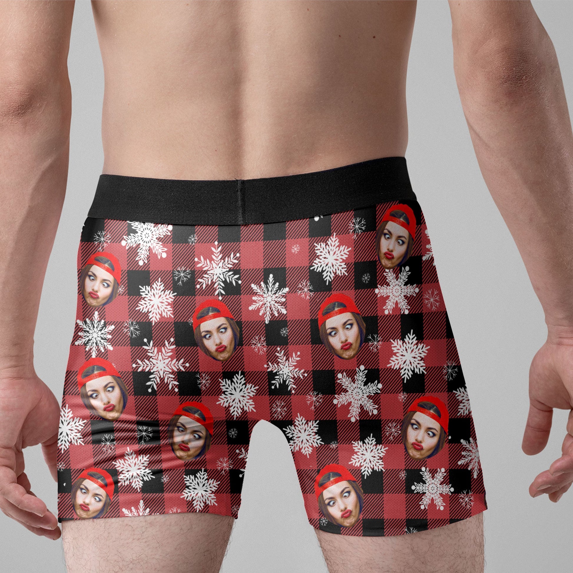 Christmas Funny Husband Boyfriend Make It Snow - Personalized Photo Men's Boxer Briefs