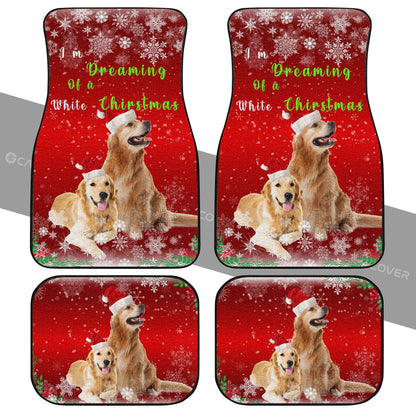 Christmas Golden Retrievers Car Floor Mats Custom Dog Car Interior Accessories