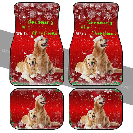 Christmas Golden Retrievers Car Floor Mats Custom Dog Car Interior Accessories