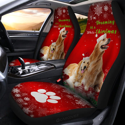 Christmas Golden Retrievers Car Seat Covers Custom Dog Car Interior Accessories