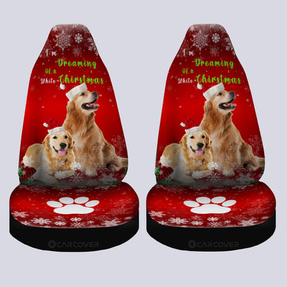 Christmas Golden Retrievers Car Seat Covers Custom Dog Car Interior Accessories