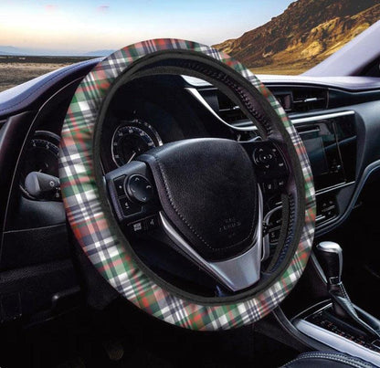 Christmas Madras Plaid Print Car Steering Wheel Cover