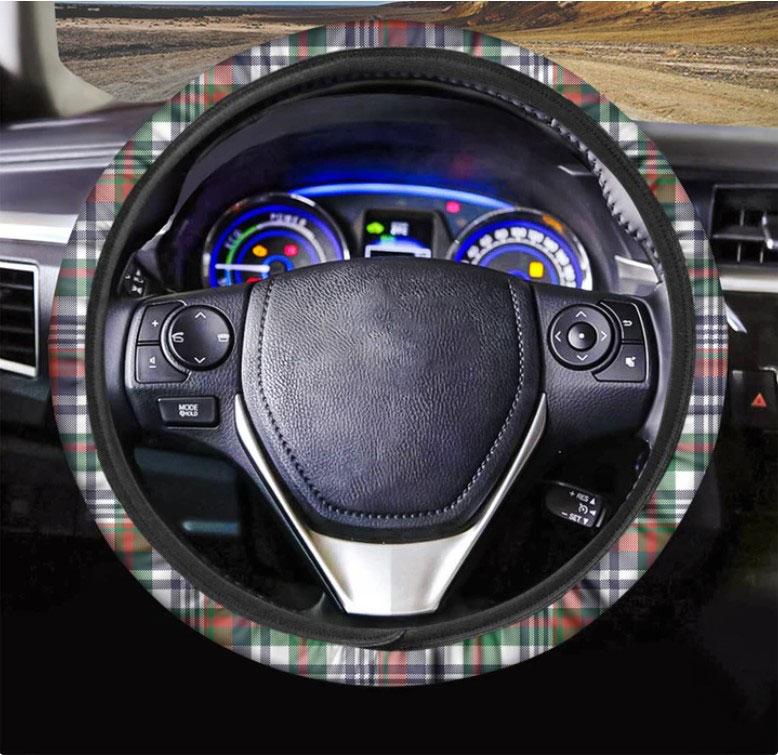 Christmas Madras Plaid Print Car Steering Wheel Cover