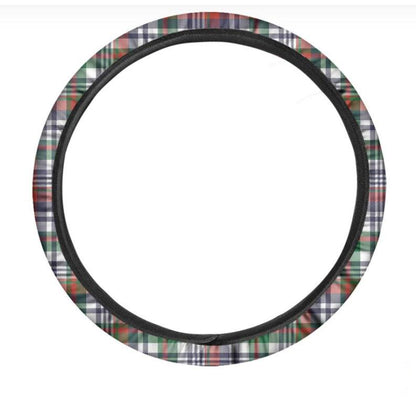 Christmas Madras Plaid Print Car Steering Wheel Cover