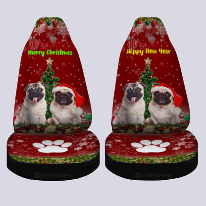 Christmas Pugs Car Seat Covers Custom Car Interior Accessories