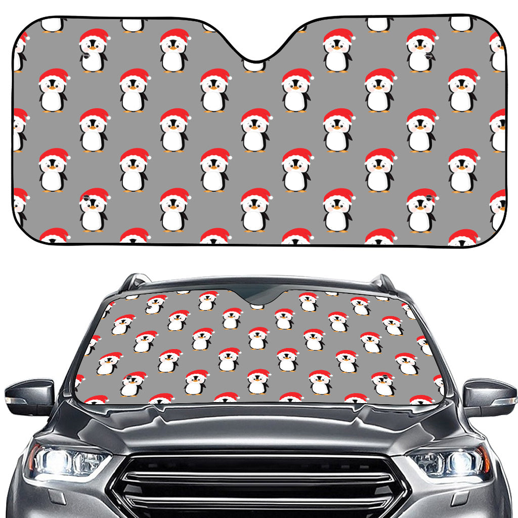 Christmas Santa Penguin Pattern Print Car Windshield Sun Shade