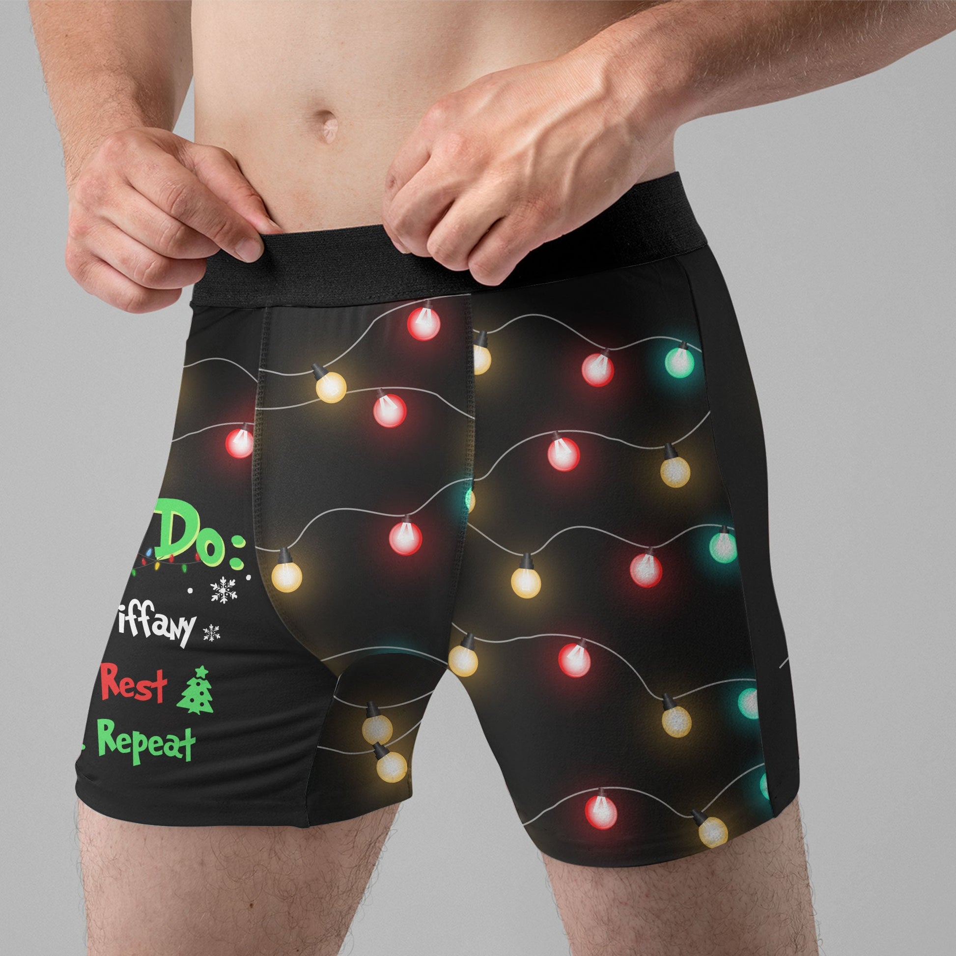 Christmas To Do List Funny - Personalized Men's Boxer Briefs