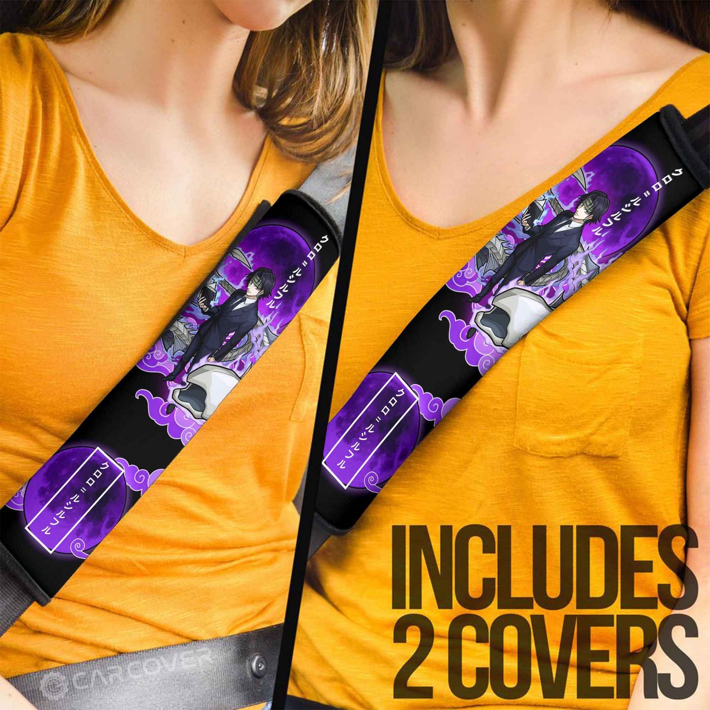 Chrollo Lucilfer Seat Belt Covers Custom Anime Hunter x Hunter Car Interior Accessories