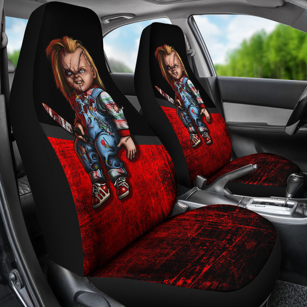 Chucky Blood Horror Film Halloween Car Seat Covers Chucky Horror Film Car Accesories Ci091421